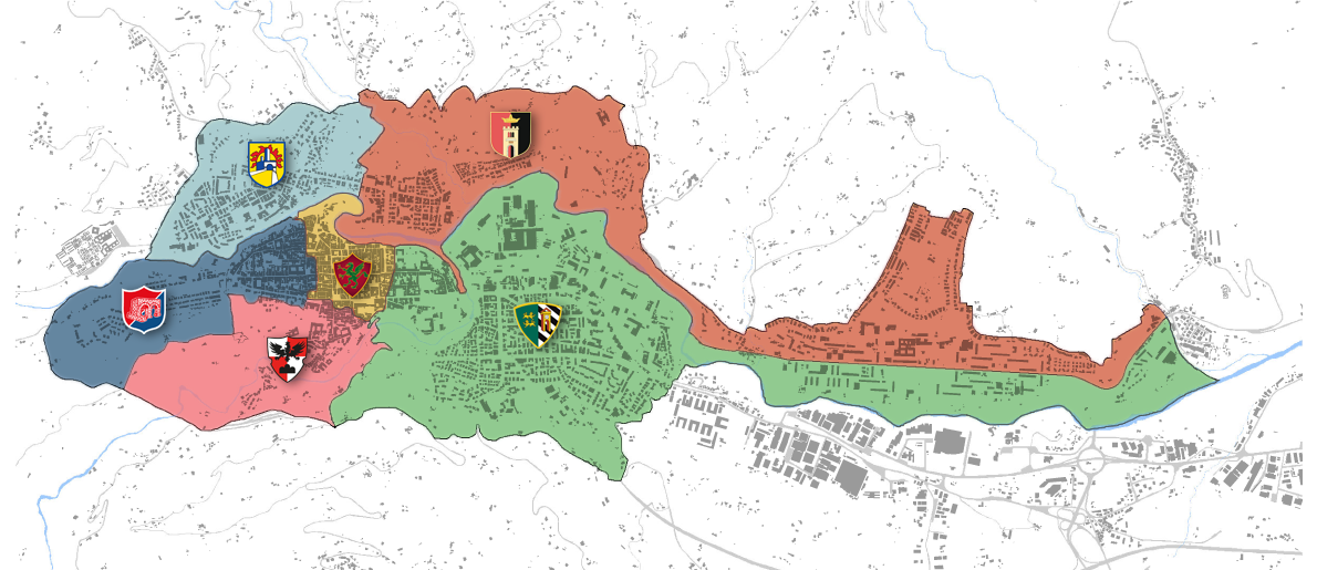 La mappa dei sestieri di Ascoli Piceno