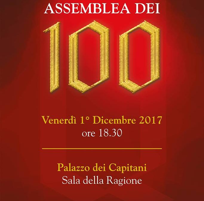 E’ convocata per venerdì prossimo l’assemblea dei 100
